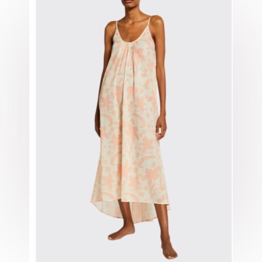 Pour Les Femmes Cream and Peach Floral Nightgown